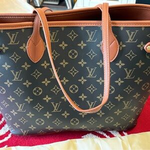 Luxury Monogram Tote in Brown and Tan